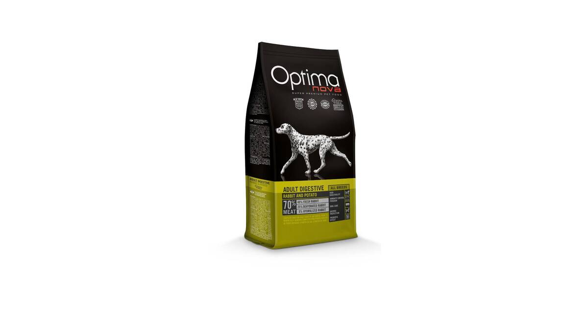 Optima Nova Adult All Breeds Hundefutter – Mit Kaninchen & Kartoffel, Getreidefrei, 12 Kg