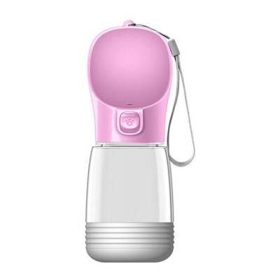 DENIKPETS Ρόζ Παγουρίνο Με Κουμπί Και Θήκη Τροφής 550ml