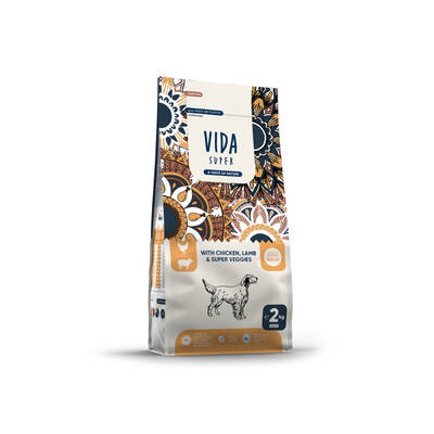 VIDA SUPER Dog Hunt Chicken, Lamb & Veggies Adult Med/Large 2kg