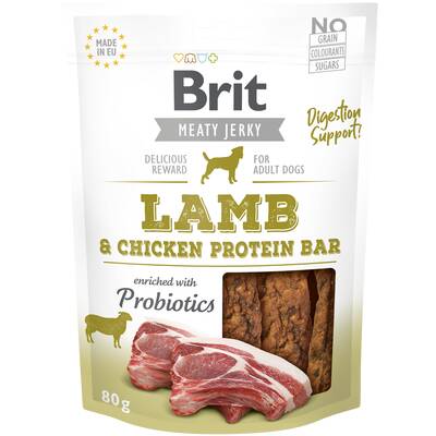 BRIT Dog Jerky Lamb&Chicken Prot. Bar 80g