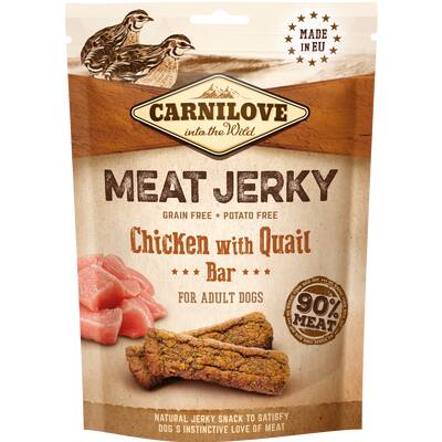 CARNILOVE Snack Jerky Chicken with Quail Bar 100g