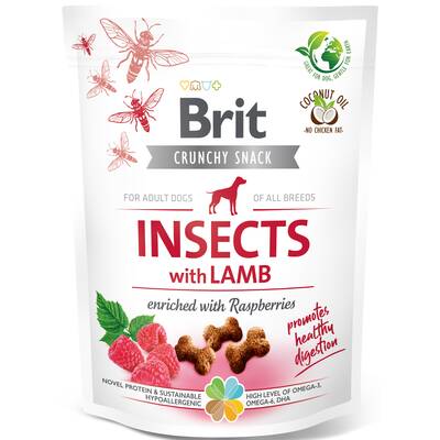 BRIT Dog Snack Crunchy Cracker Insects with Lamb