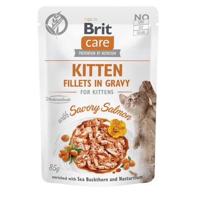 BRIT Care Cat Pouches Fillets Gravy Kitten Salmon 85gr