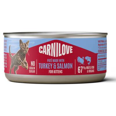 CARNILOVE Pate Can Turkey & Salmon for Kittens 100g