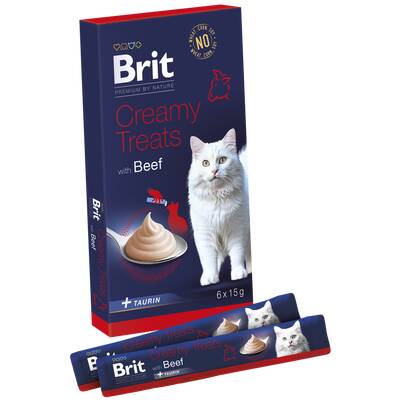 BRIT PR Cat Creamy Treats With Beef 6x15gr