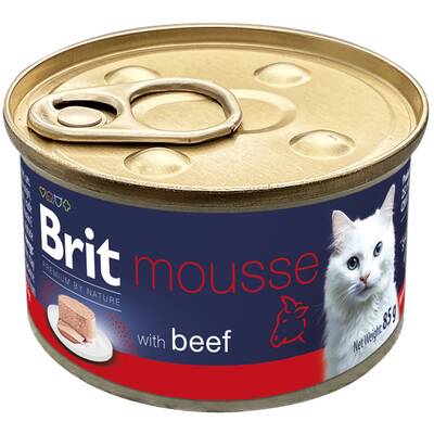 BRIT PR Cat Can Mousse Beef 85g