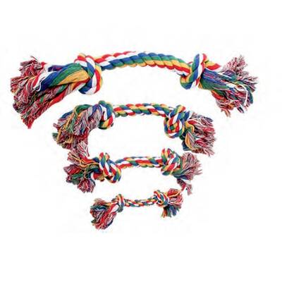PAWISE Dog Toy Rope Bone 2 Knots Multicolor 22.9cm