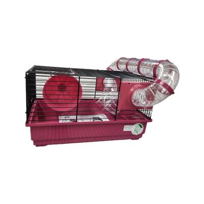 VOLTREGA Κλουβί Για Χάμστερ Ρόζ 39x25.5x22cm