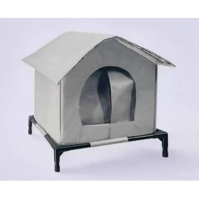 DENIKPETS Σπίτι Εξωτερικού Χώρου Γκρί 42*42*42cm