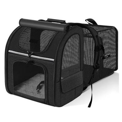 DENIKPETS Τσάντα Πλάτης Κατοικιδίου Μαύρη 62cm*34cm*43cm