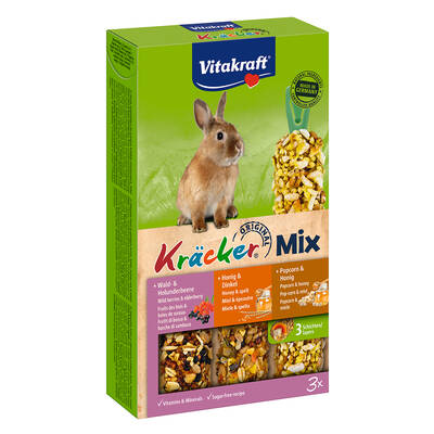 VITAKRAFT Kracker Trio Rabbit Wild Fruit, honey&Popcorn 3pcs