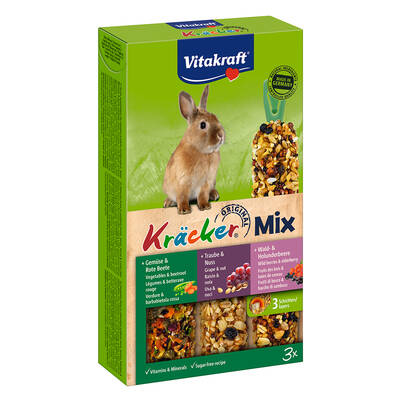 VITAKRAFT Kracker Trio Rabbit Vegetables,Grapes&Wild Fruits 3pcs