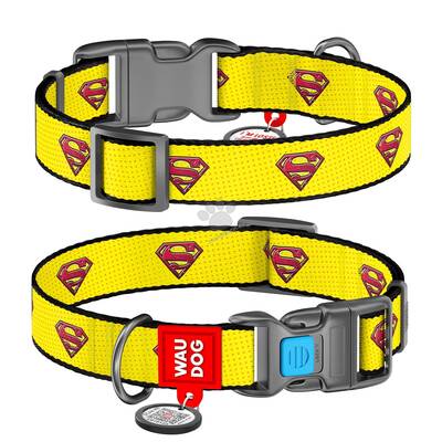 WAUDOG Naylon Dog Collar Superman 2 Plastic Fastex 25mmx31-49cm