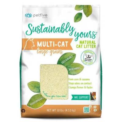 PETFIVE Sustainably Yours Multi-Cat Large Grains Natural Biodegradable Cat Litter 4.53kg