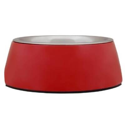 FREEDOG Steinless Steel Bowl Red With Melamine Base 13cm 210ml