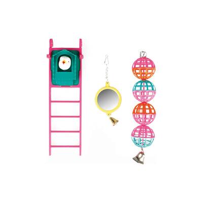 FLAMINGO Toy Parakeets Mirror-Balls-Ladder 20cm
