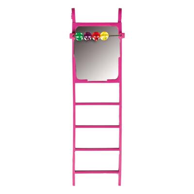 FLAMINGO Toy Parakeets Ladder Mirror&Beads