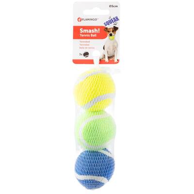 FLAMINGO Dog Toy Tennis Ball 3pcs 5cm