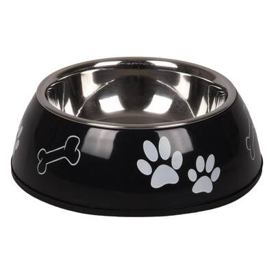 FLAMINGO Bowl Divar Paw Print Black 230ml