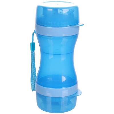 FLAMINGO 2 In 1 Travel Container For Water+Food Bassie Blue 9,5x8,5x21cm