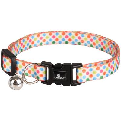 FLAMINGO Cat Collar Arya Print Dots Multi 20-35cm 10mm