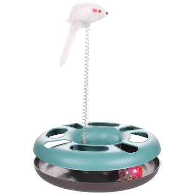 FLAMINGO Cat Toy Laetitia Blue Circle 24x24x32cm