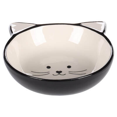 FLAMINGO Bowl Cat Kajo Ceramic Black-White Round 280ml 13x4cm