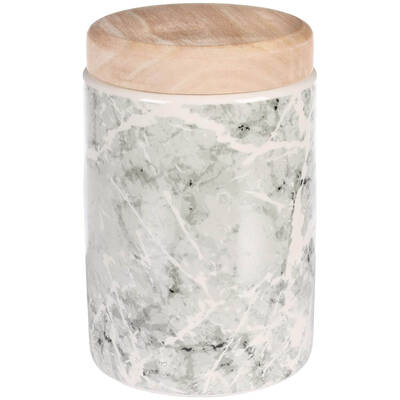 FLAMINGO Snack Cannister With Lid Marmi Ceramic Grey Round 1300ml 11,5x17,5cm