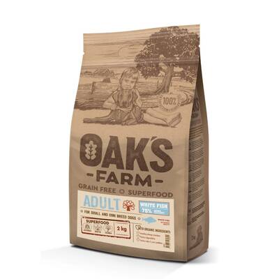 OAKS FARM Dog GF Small Breed Adult White Fish 2kg