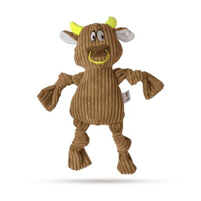 FOFOS Dog Toy Fluffy Cow Brown