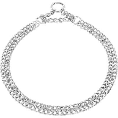 SPRENGER Twin Row Martingale Collar  flat polished links - Steel chrome-plated, 2.0 mm 60cm