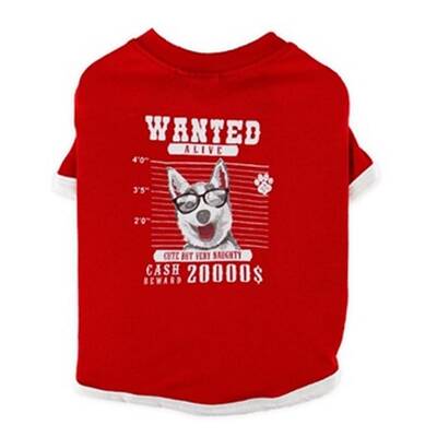 T-Shirt Wanted Red L