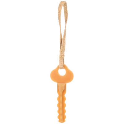 FLAMINGO Dog Toy Guma Key With Rope Brown 33x6.5x2,6cm