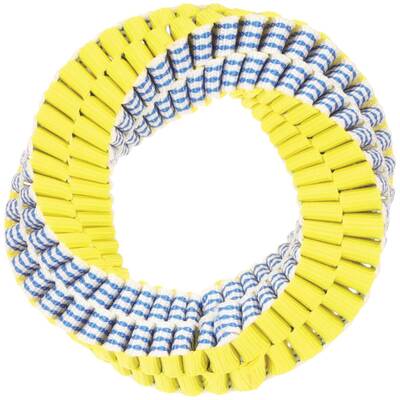 FLAMINGO Dog Toy Glowa Ring Blue & Yellow 15x15x4cm