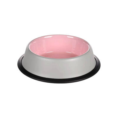 FLAMINGO Bowl Cat Nell Stainless Steel Pink Antislip Due To Rim 200ml 11,5cm