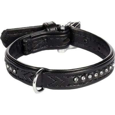 FLAMINGO Collar Padded Monte Carlo Black M / L 28-33cm 14mm