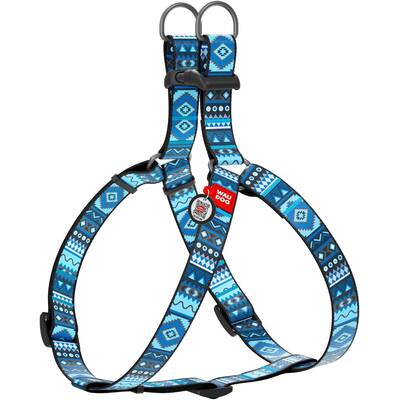 WAUDOG Naylon Dog Harness Ethno Blue 15mm 40-55cm