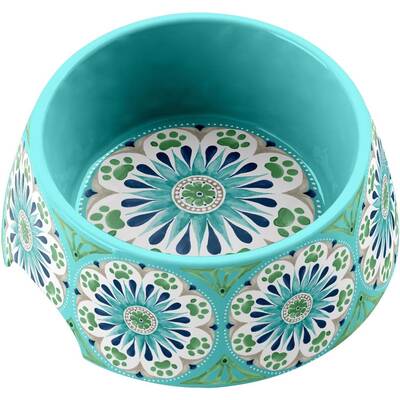 TARHONG Pet Bowl Carmel Medallion Turquoise M 591ml