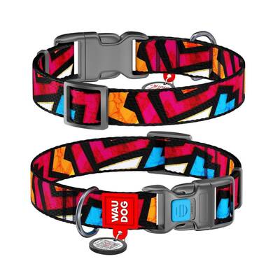 WAUDOG Naylon Dog Collar QR Passport ''Summer'' M - 20mm X 24-40cm (4588)