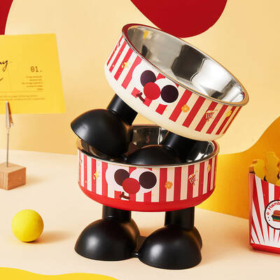 Ανοιξείδωτο Μπολ Με Ποδαράκια Ριγέ Κόκκινο Άσπρο 200ml