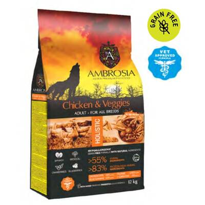 AMBROSIA GF Dog Adult Chicken&Vegies 2kg