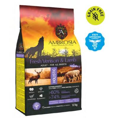 AMBROSIA GF Dog Adult Venison&Lamb 2kg