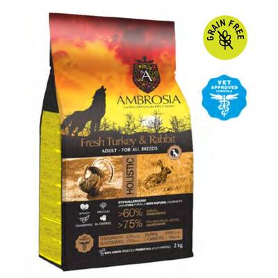 AMBROSIA GF Dog Adult Sensitive Fresh Turkey&Rabbit 2kg