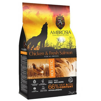 AMBROSIA GF Dog Adult Chicken&Salmon 12kg