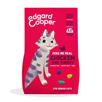 EDGARD COOPER Chicken & Turkey Senior Cat 2kg