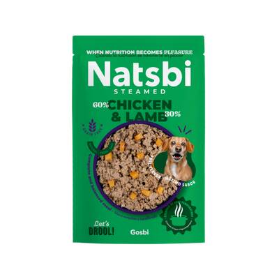 NATSBI Steamed Chicken And Lamb Dog 200gr