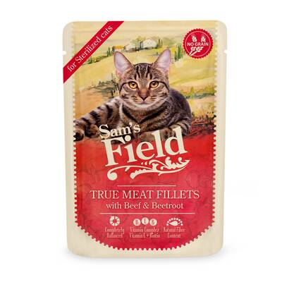 SAM'S FIELD Cat Wet Pouch Steril Beef 85gr
