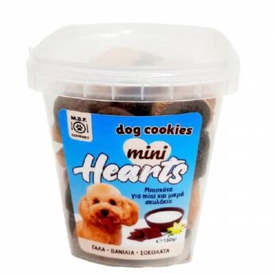 MBF Mini Ηearts Dog Cookies Κοτόπουλο&Bacon 160gr