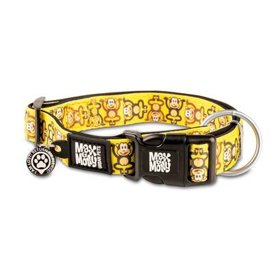 MAX & MOLLY Smart ID Collar - Monkey Maniac/L 2,5cmx39-62cm