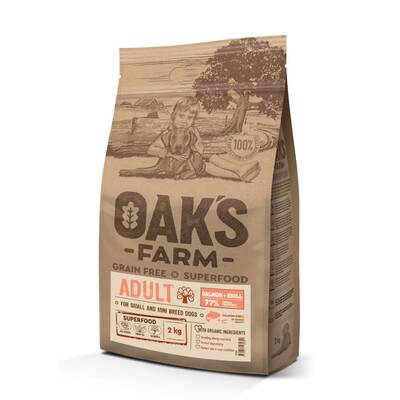 OAKS FARM Dog GF Small Breed Adult Salmon&Krill 2kg